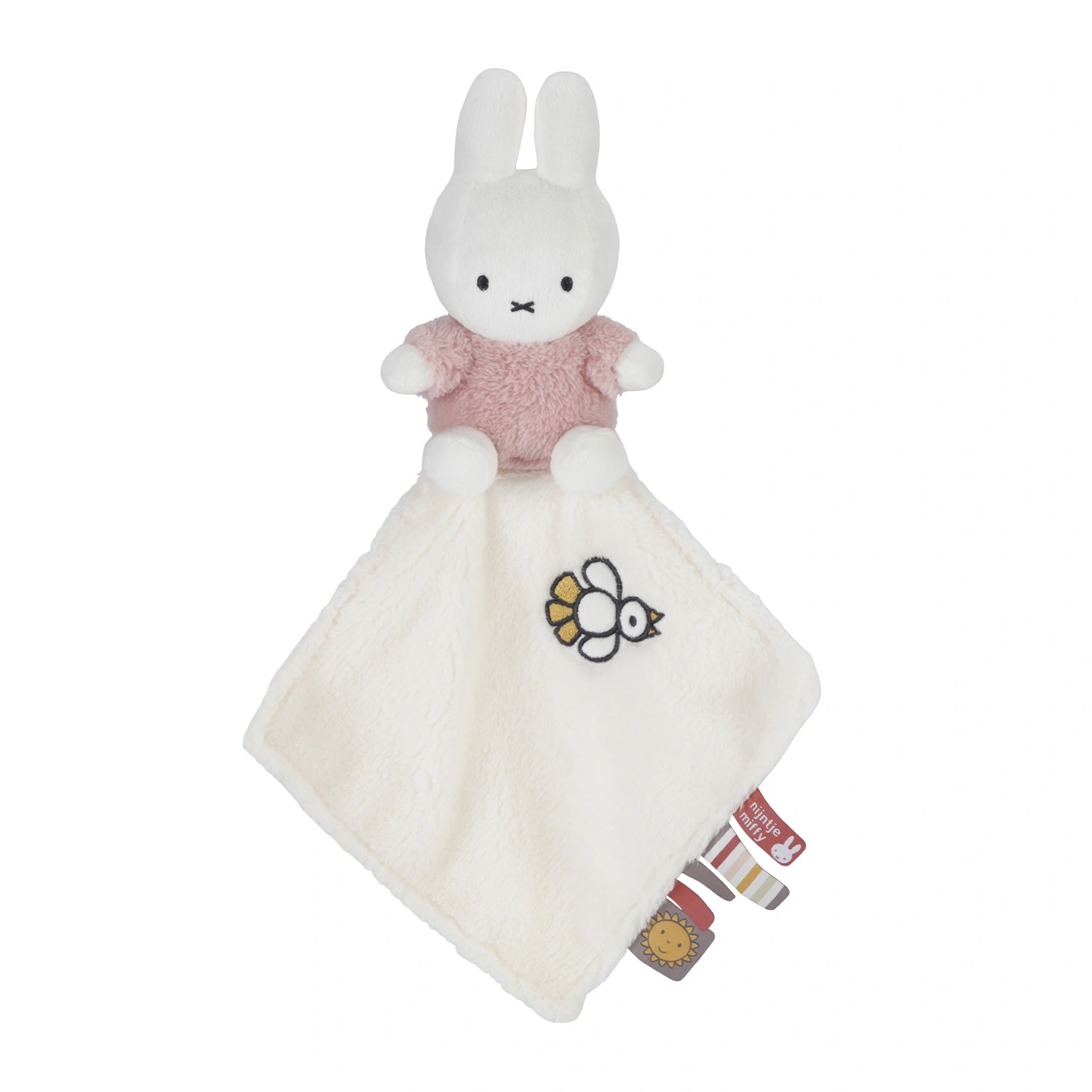 An image of Miffy Cuddle Cloth (Fluffy Blue & Pink) - Soft Comfort for Babies Pink