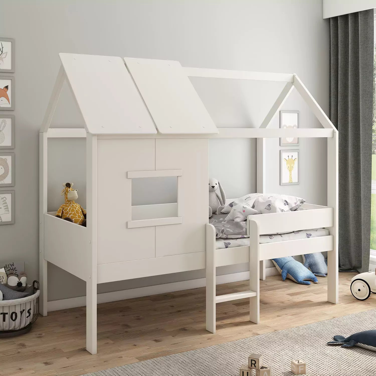 An image of Buy Ordi 1 Mini Playhouse Daybed (White) - SmallSmart UK