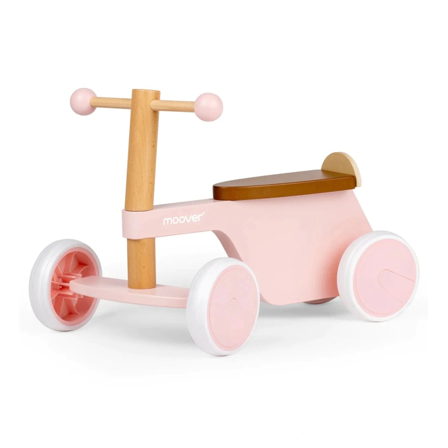 An image of Wooden Wheel Bike for Toddlers - Light Pink - Shop Now