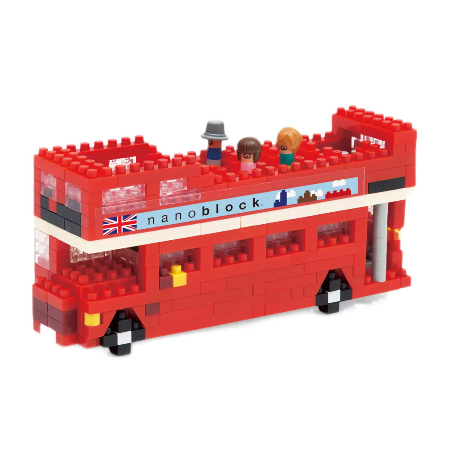 An image of Micro Building Blocks - Nanoblock Open-Top Tour Bus | SmallSmart UK
