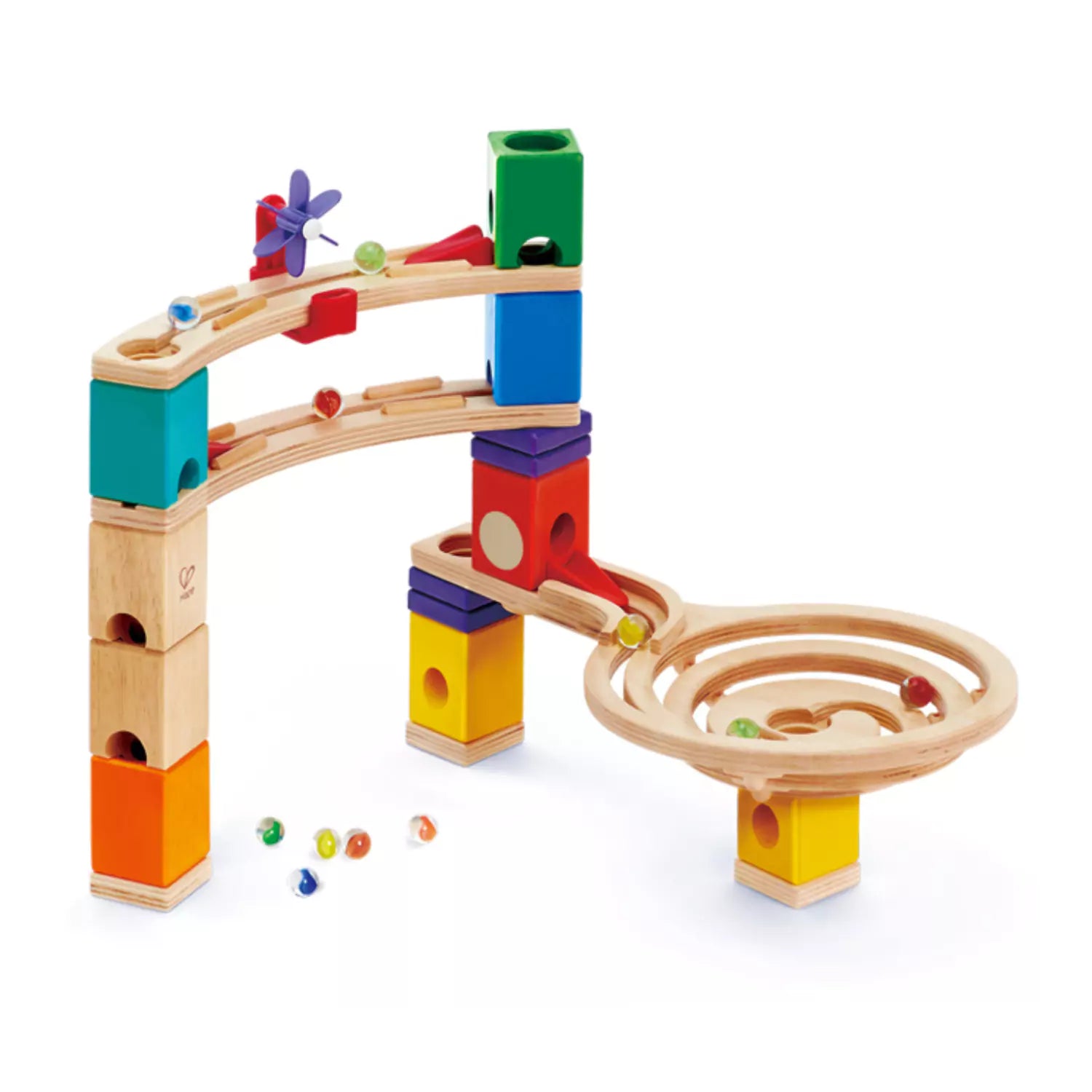 An image of Wooden Marble Run Set: Kids' STEM Toy for Endless Fun!