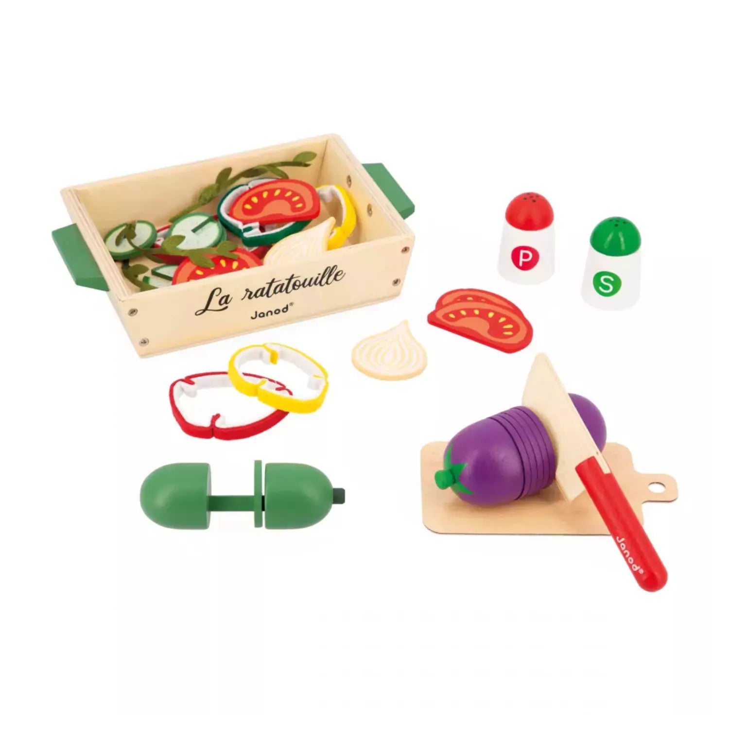 An image of Ratatouille Wooden Kitchen Accessories Set | Order Now