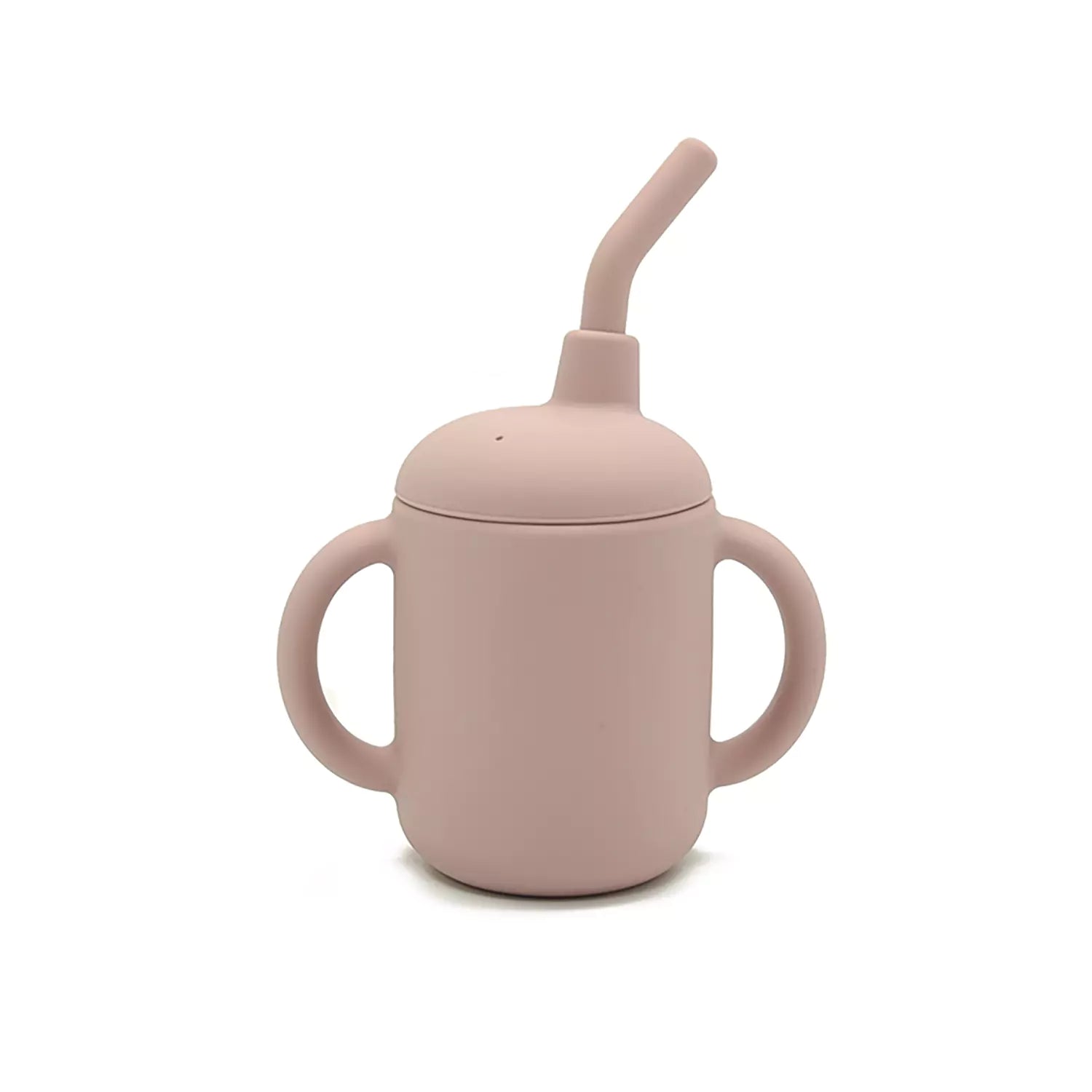 An image of Silicone Sippy Cup with Straw | Spill-Proof Toddler Cup Pink