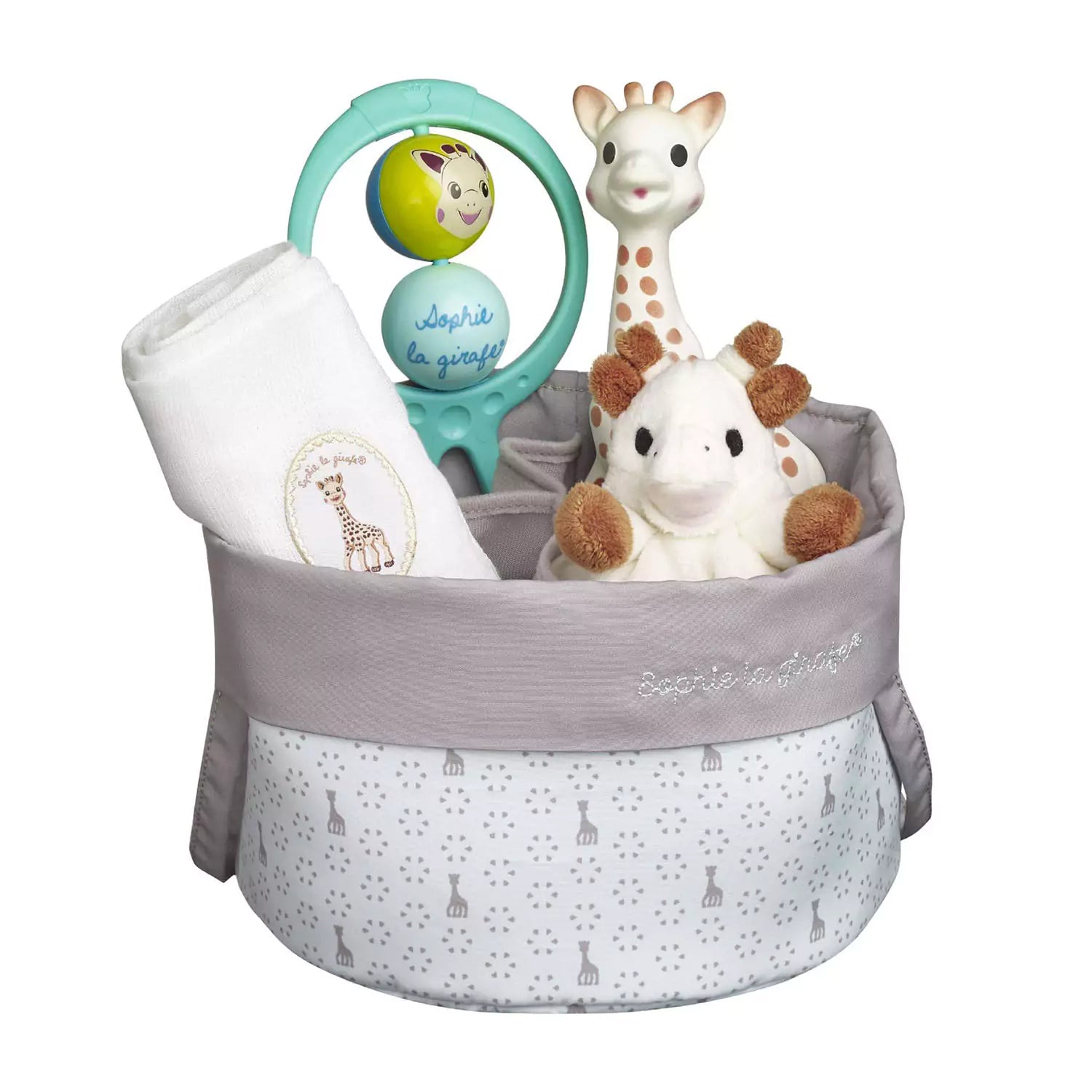An image of Buy Birth Basket Gift Set - Sophie the Girafe UK