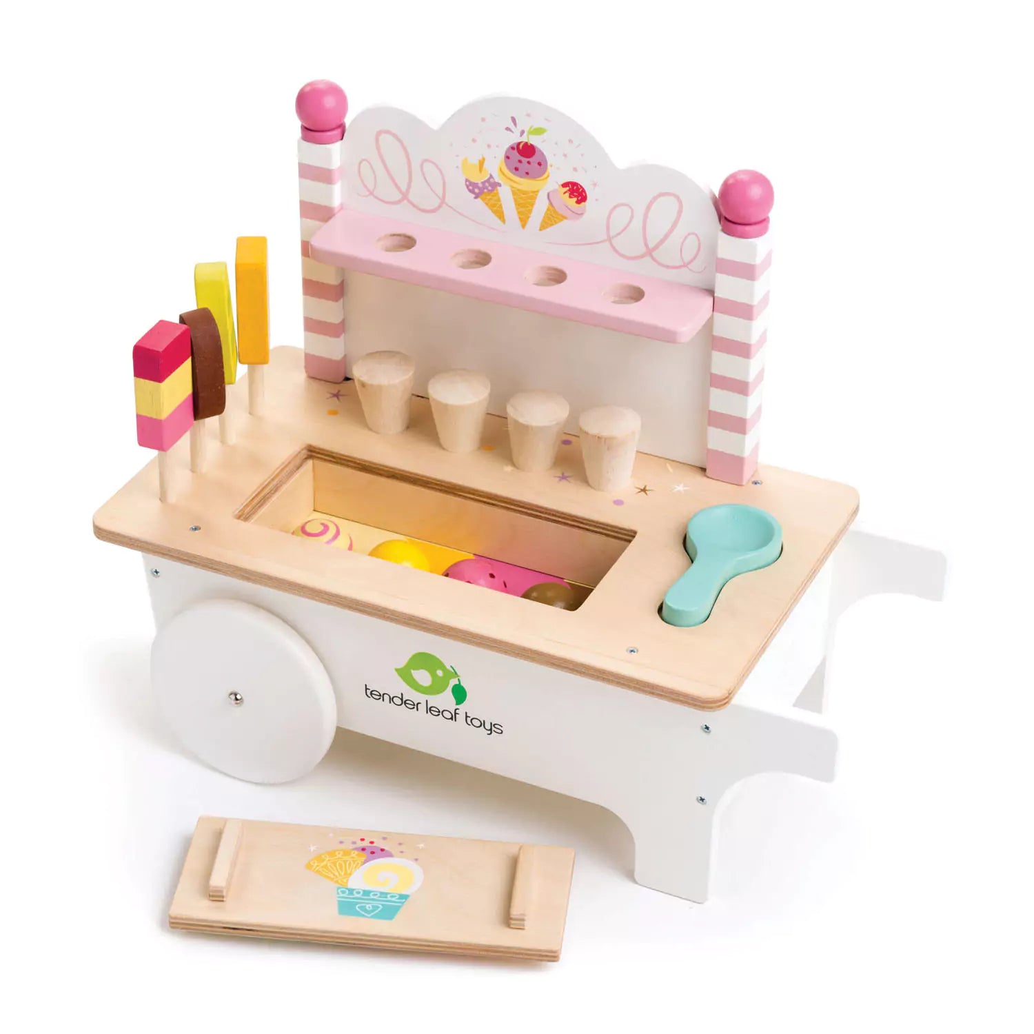 An image of Wooden Toys - Kids Pretend Play - Ice Cream Shop | Tender Leaf