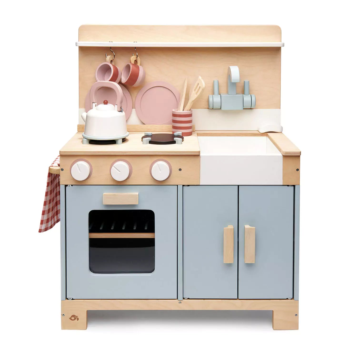 An image of Pretend Play Kitchen - Kids Wooden Kitchen - Tender Leaf | Small Smart UK