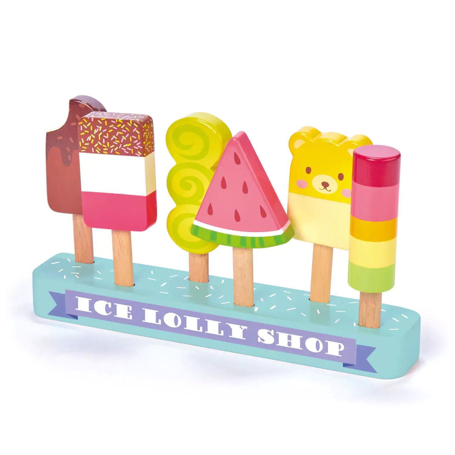 An image of Wooden Toys - Kids Pretend Play - Pretend Ice Lolly Shop | Tender Leaf