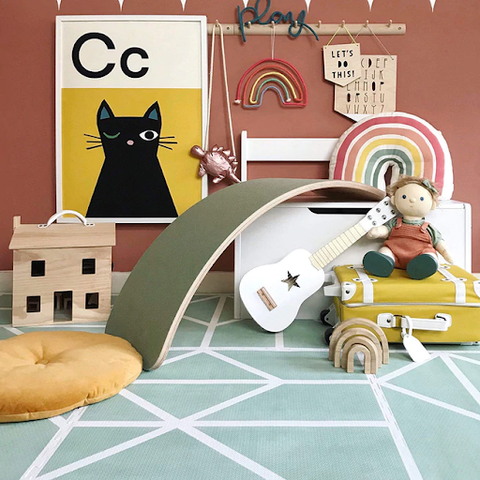 colourful playmat with toys