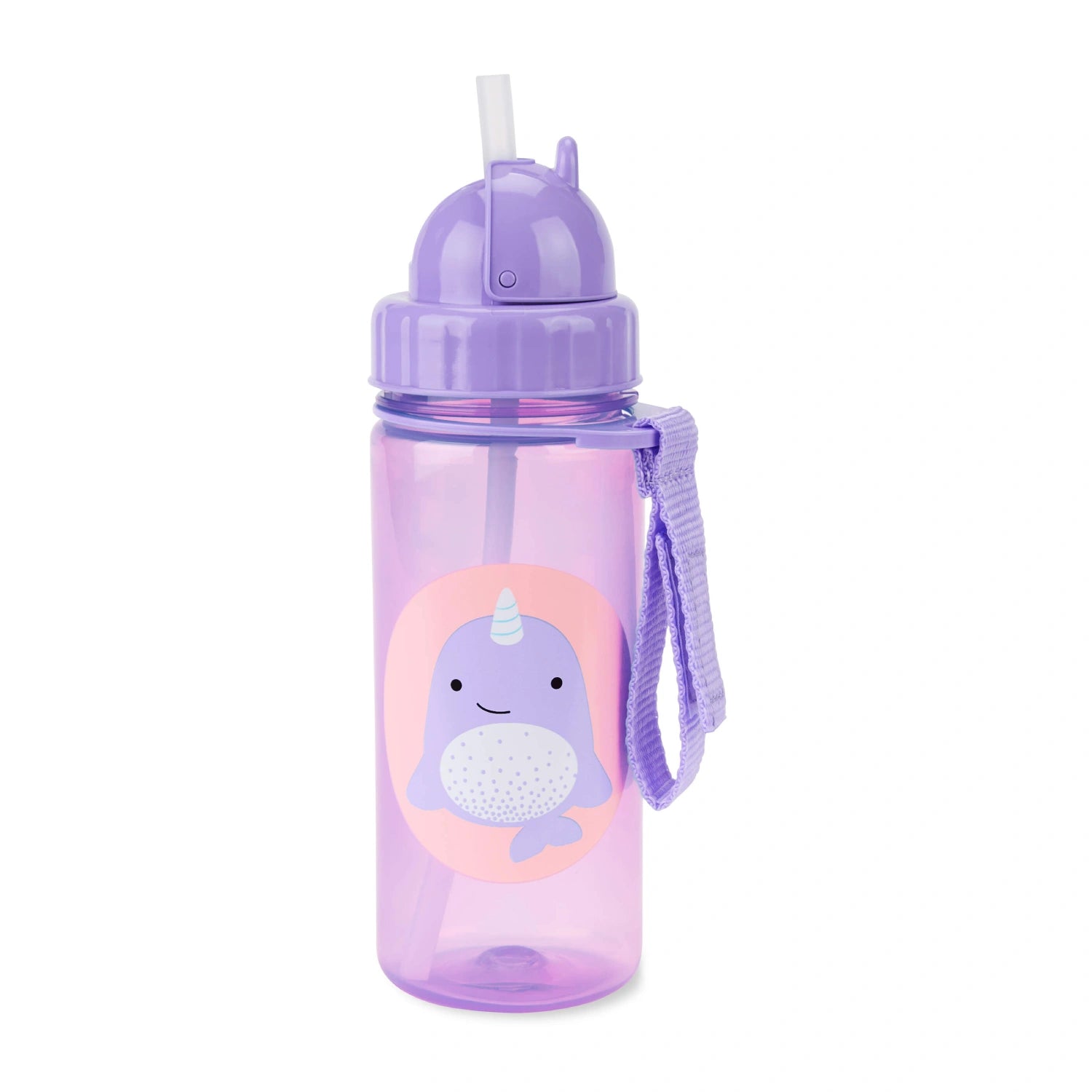 An image of Water Bottle With Straw - Skip Hop Zoo Bottle - Narwhal