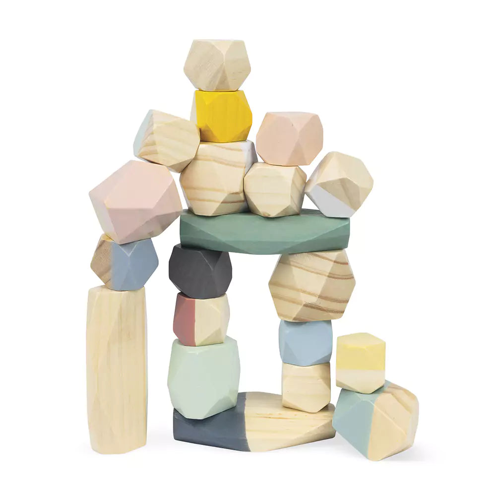 An image of Janod Wooden Stone Stacking Toy Set | Order Now