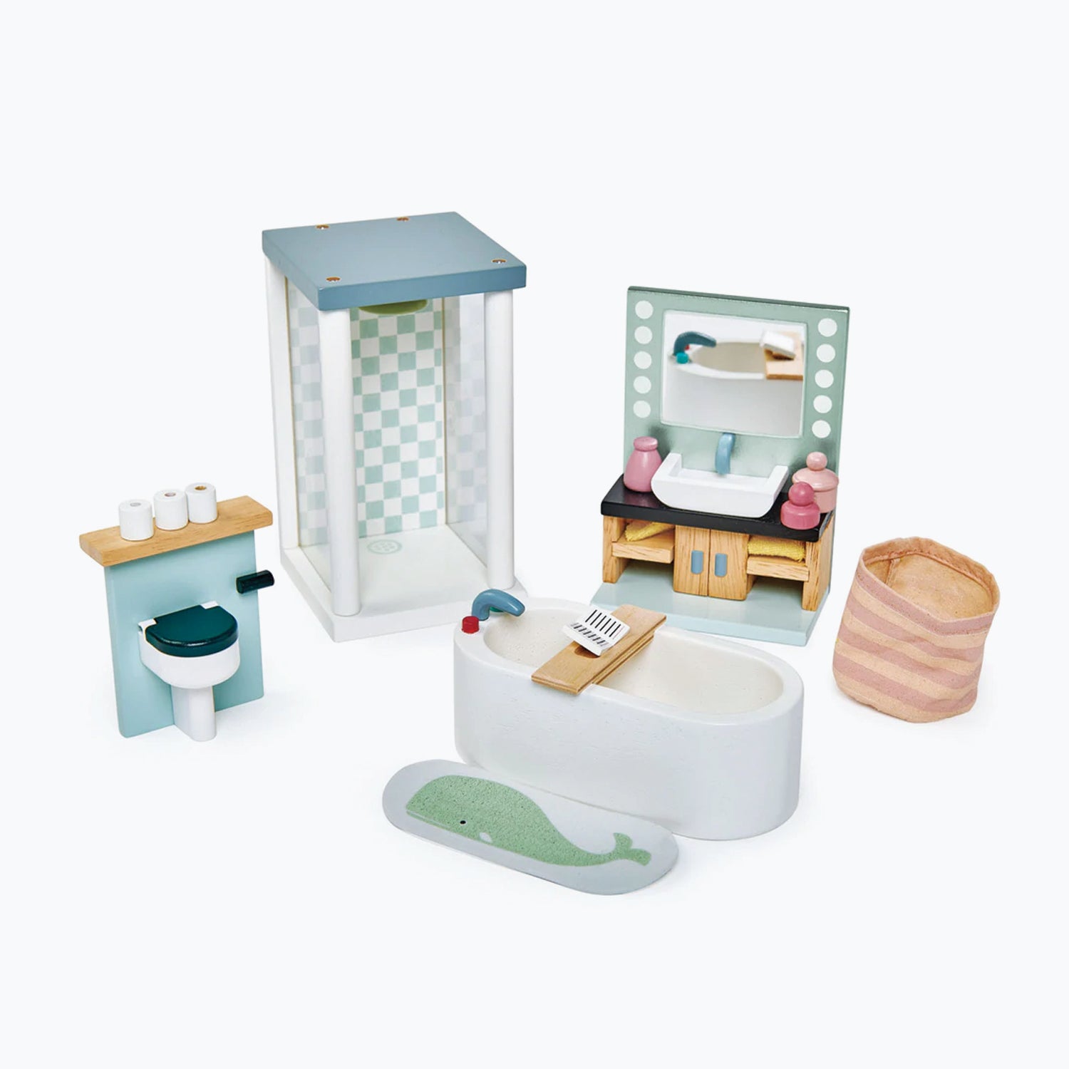 An image of Tender Leaf Dollhouse Bathroom Furniture - Dollhouse Furniture - Miniture Bathro...