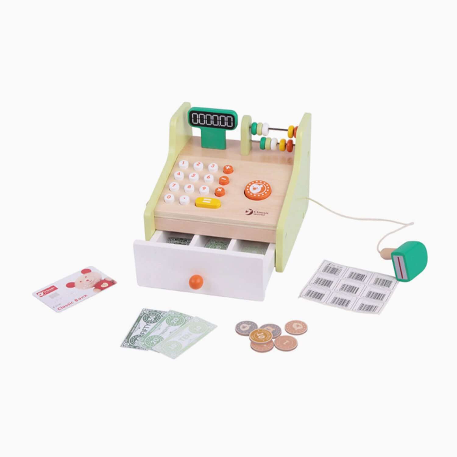 An image of Wooden Toy - Wooden Cash Register - Role Play Cash Register | Classic World