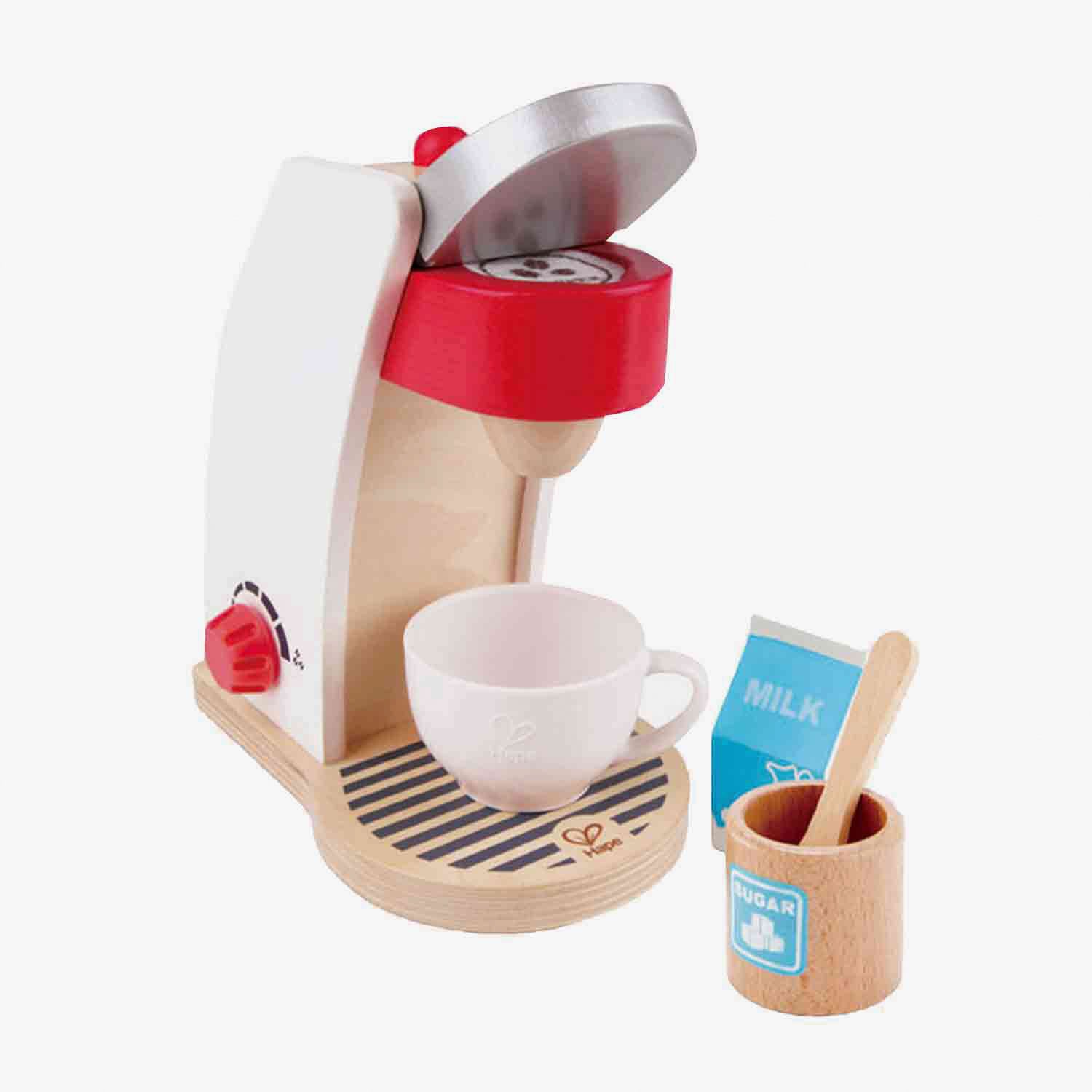An image of My First Coffee Machine - Play Kitchen Accessories - Wooden Toys | Hape
