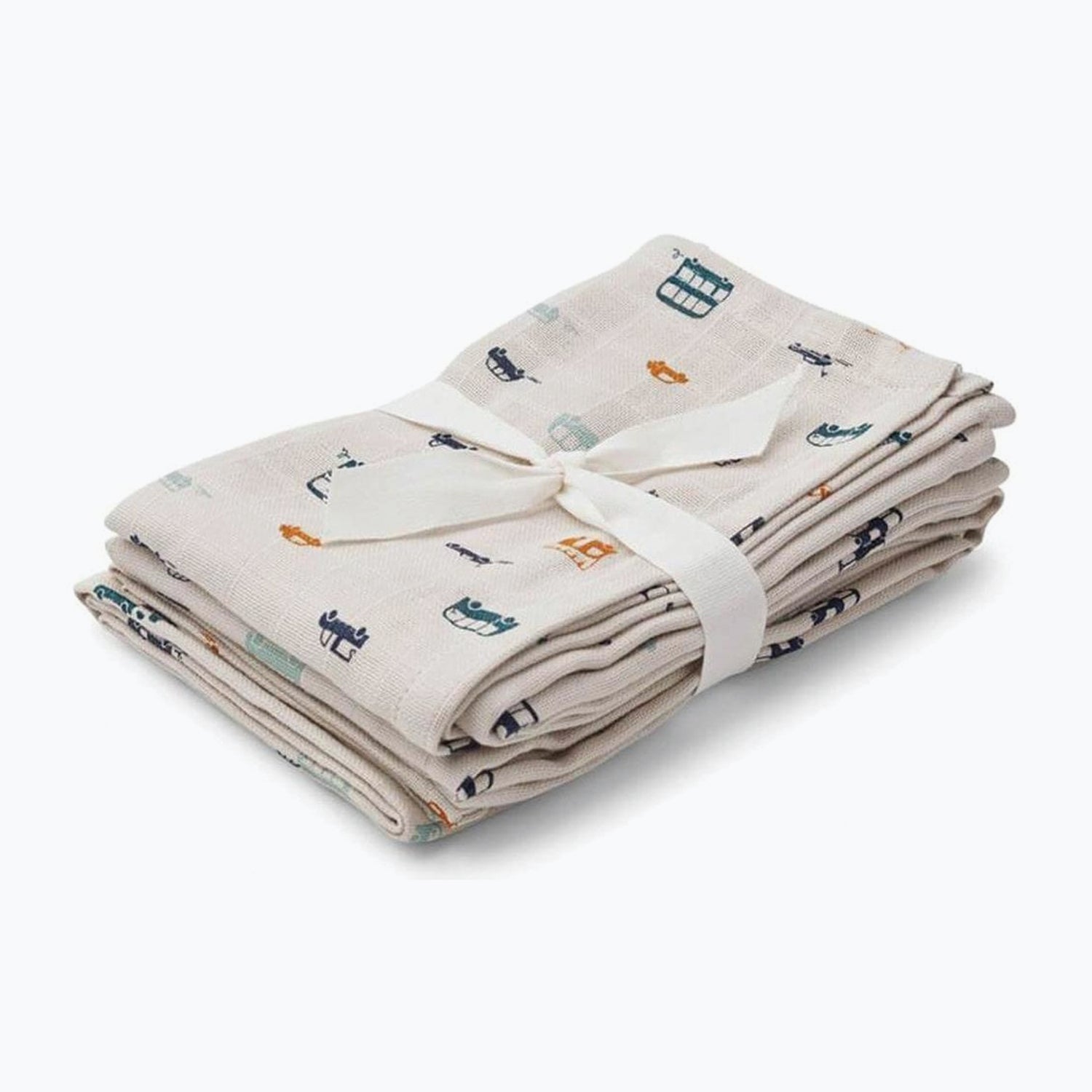An image of Liewood Hannah Organic Cotton Muslin Blanket - Cars (2 Pack) | Home | SmallSmart...