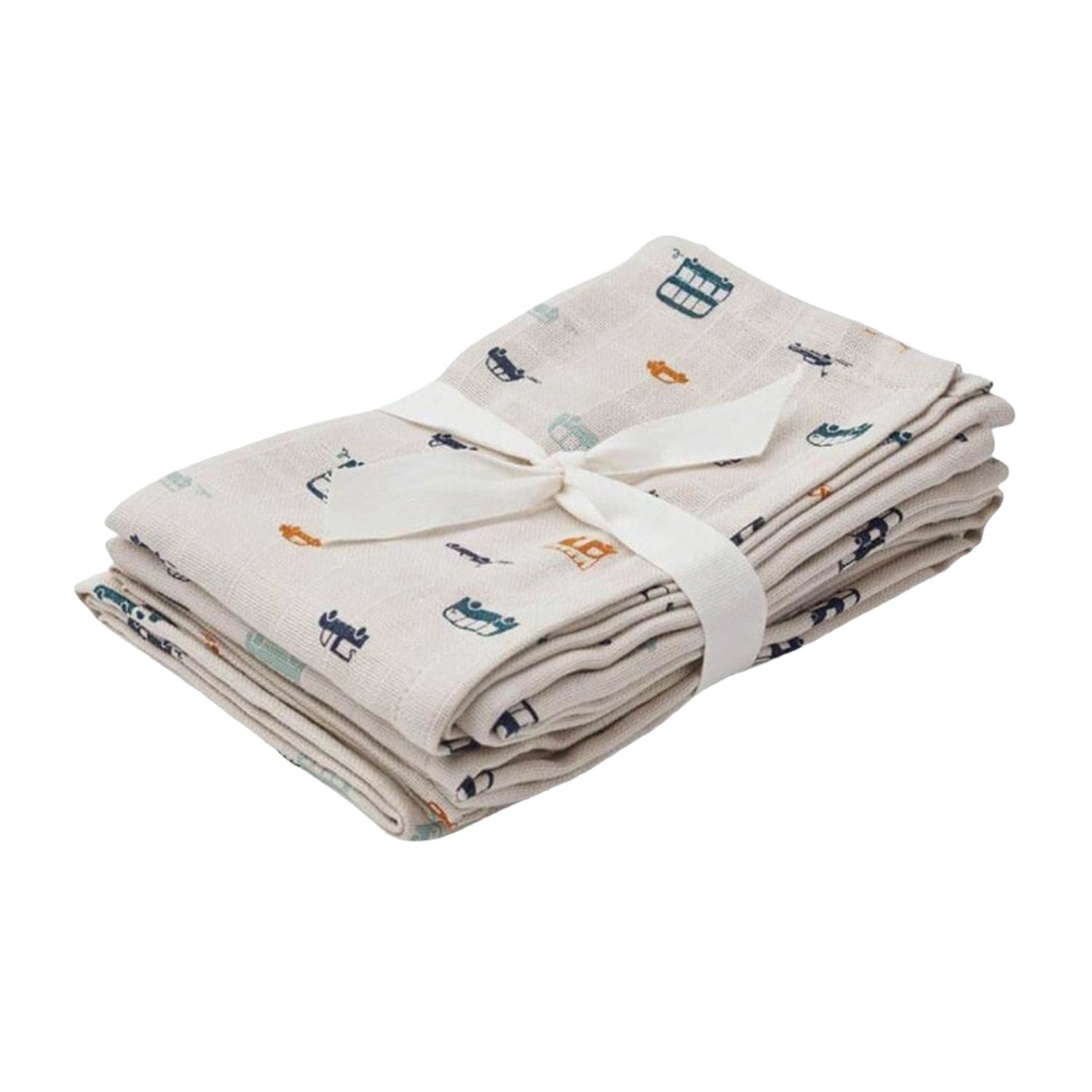 An image of Liewood Hannah Organic Cotton Muslin Blanket - Cars (2 Pack) | Home | SmallSmart...