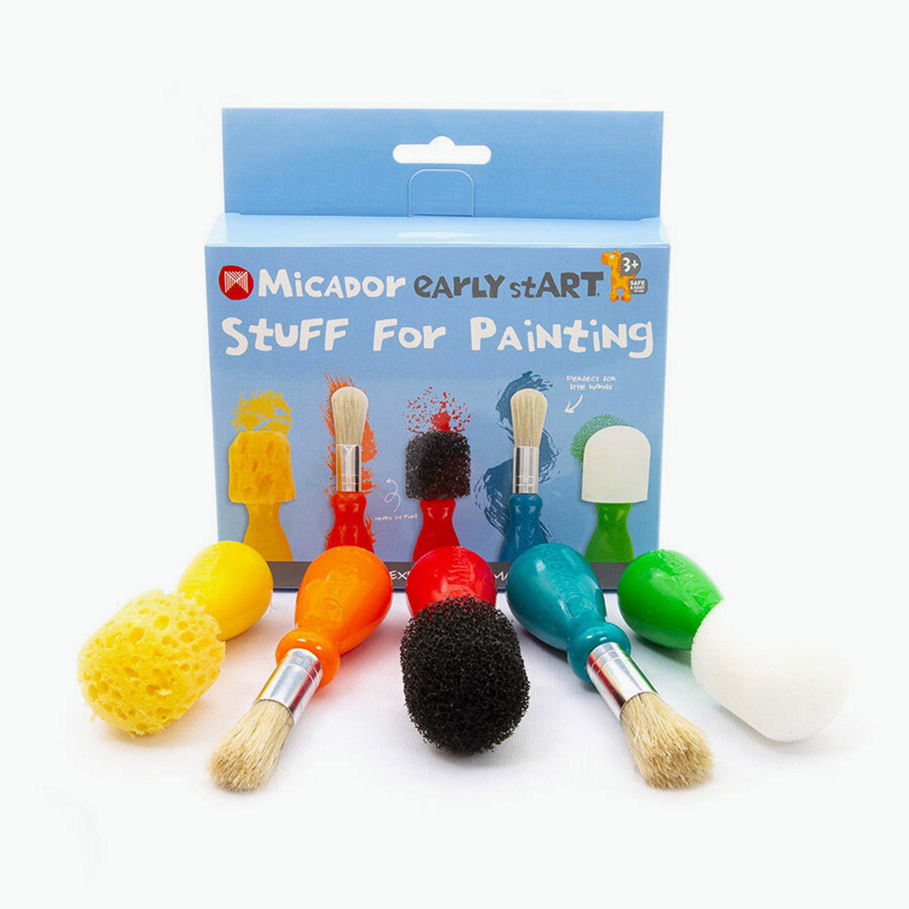 An image of Paint Brushes - Kids Paint Brush - Sponge Brushes | Micador