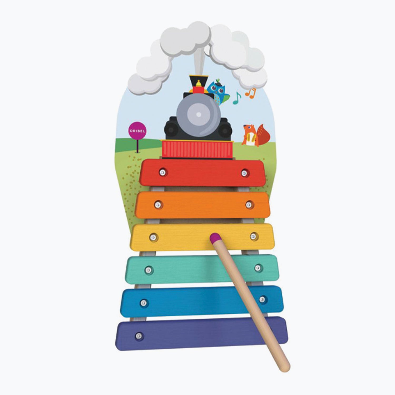 An image of Kids Xylophone - Kids Musical Instrument - VertiPlay Wall Toy - Musical Rail Tra...