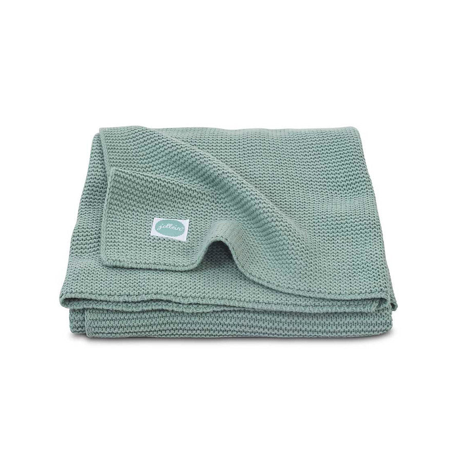 An image of Baby Blanket - Blanket Crib 75x100cm Basic Knit - Pink Green