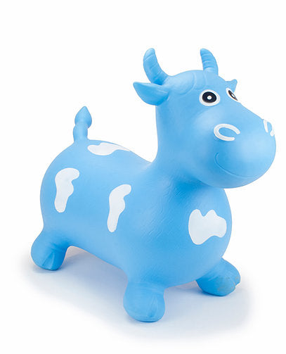 An image of Buy Happy Hopperz Bouncy Kids Ride On Toys - Inflatable Big Face Blue Bull