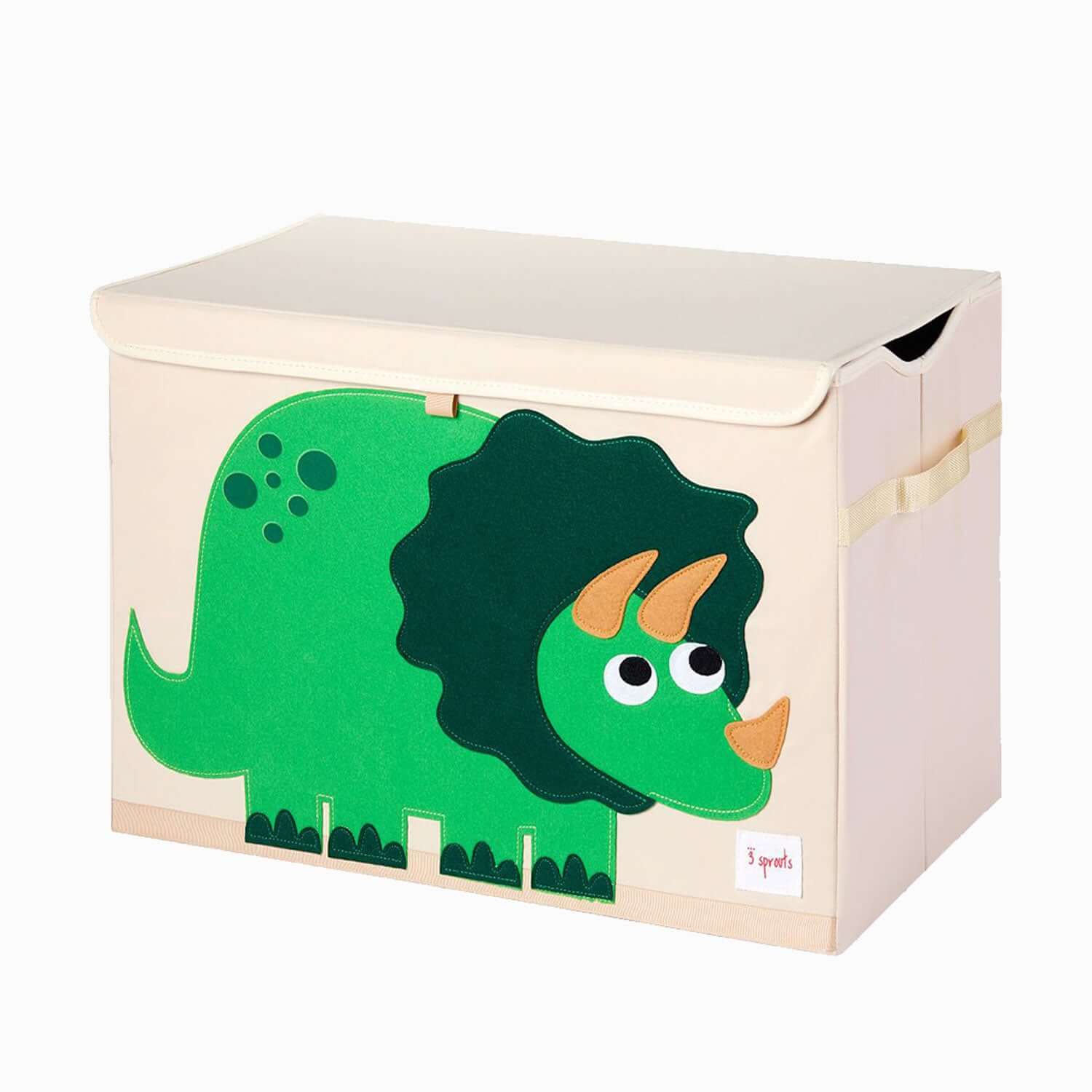 An image of Toy Storage Chest - Toy Storage Chest with Lid - Dino Green | 3 Sprouts