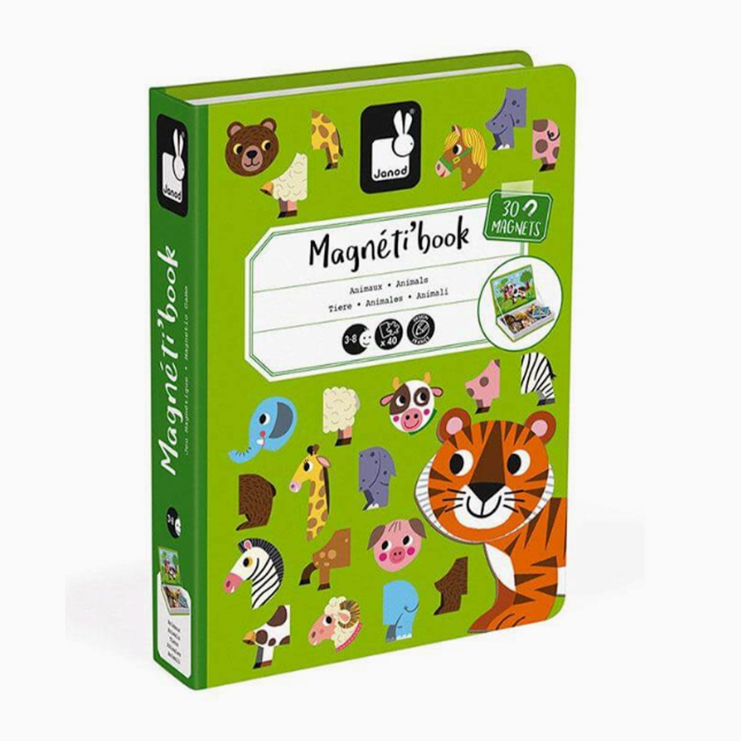 An image of Magnetic Book - Educational Book - Animals | Janod