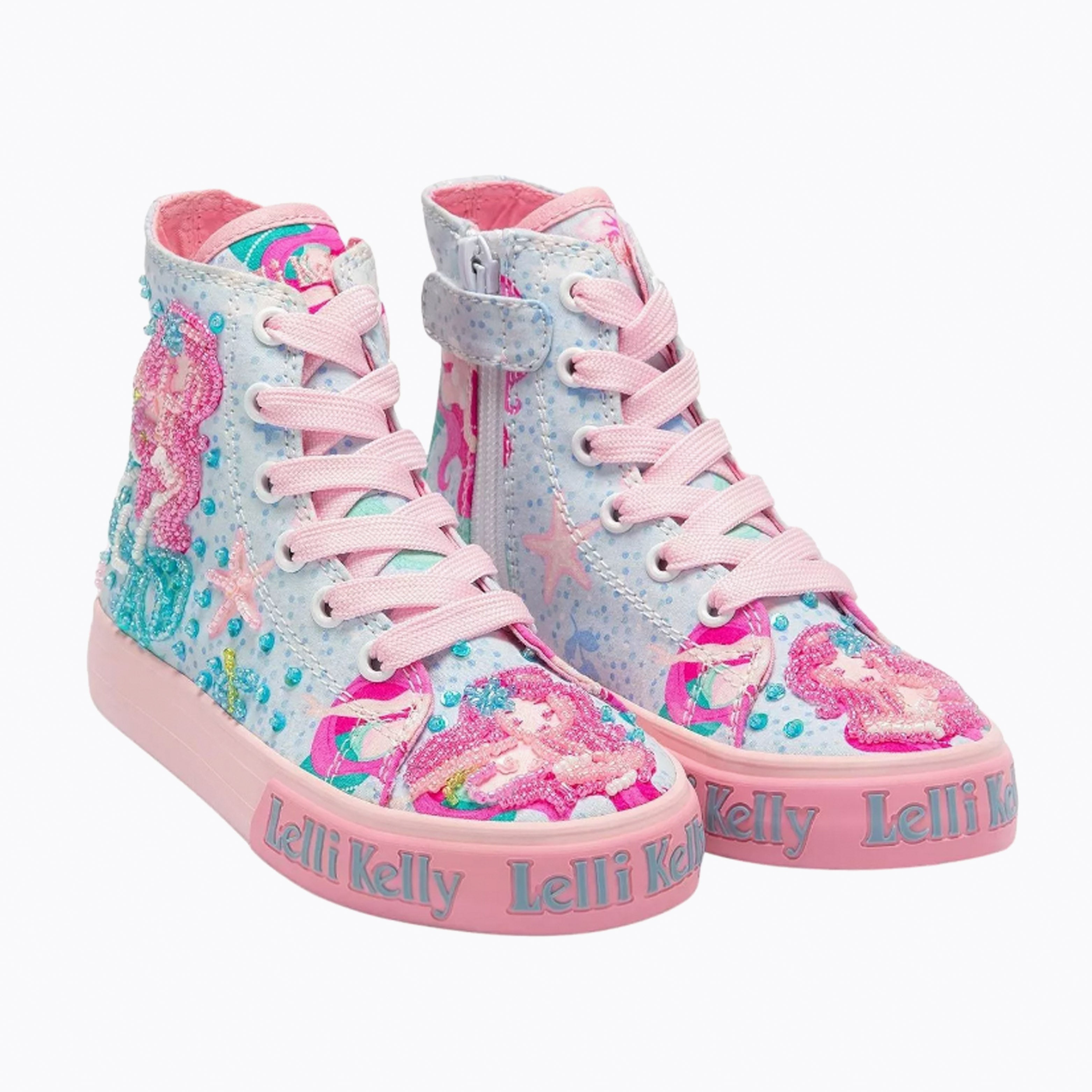 An image of Lelli Kelly Sirenetta Mermaid Canvas Baseball Boots | Small Smart UK EU32/UK13