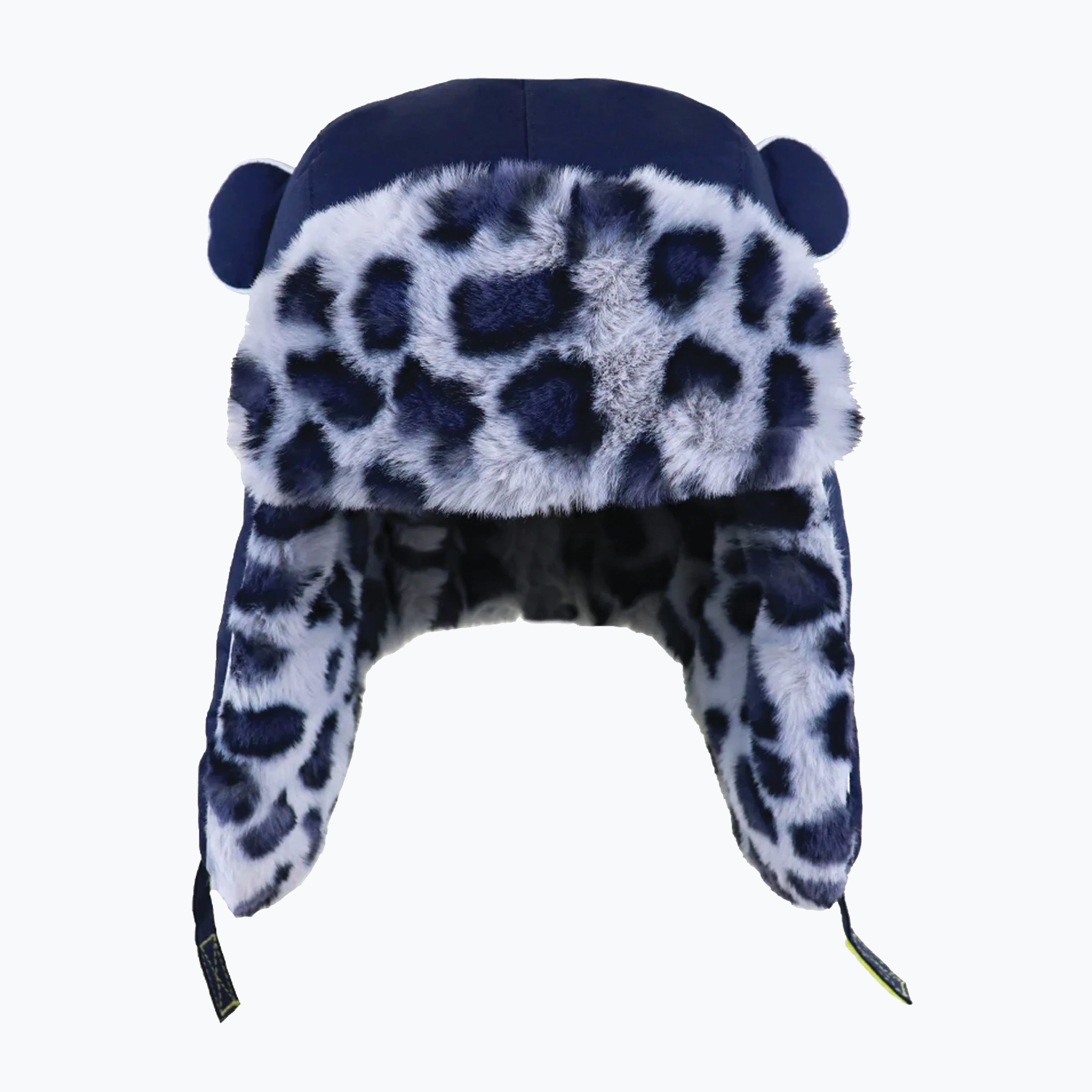 Little Hotdog Watson Arctic Cub Navy with Leopard Fur Kids Hat