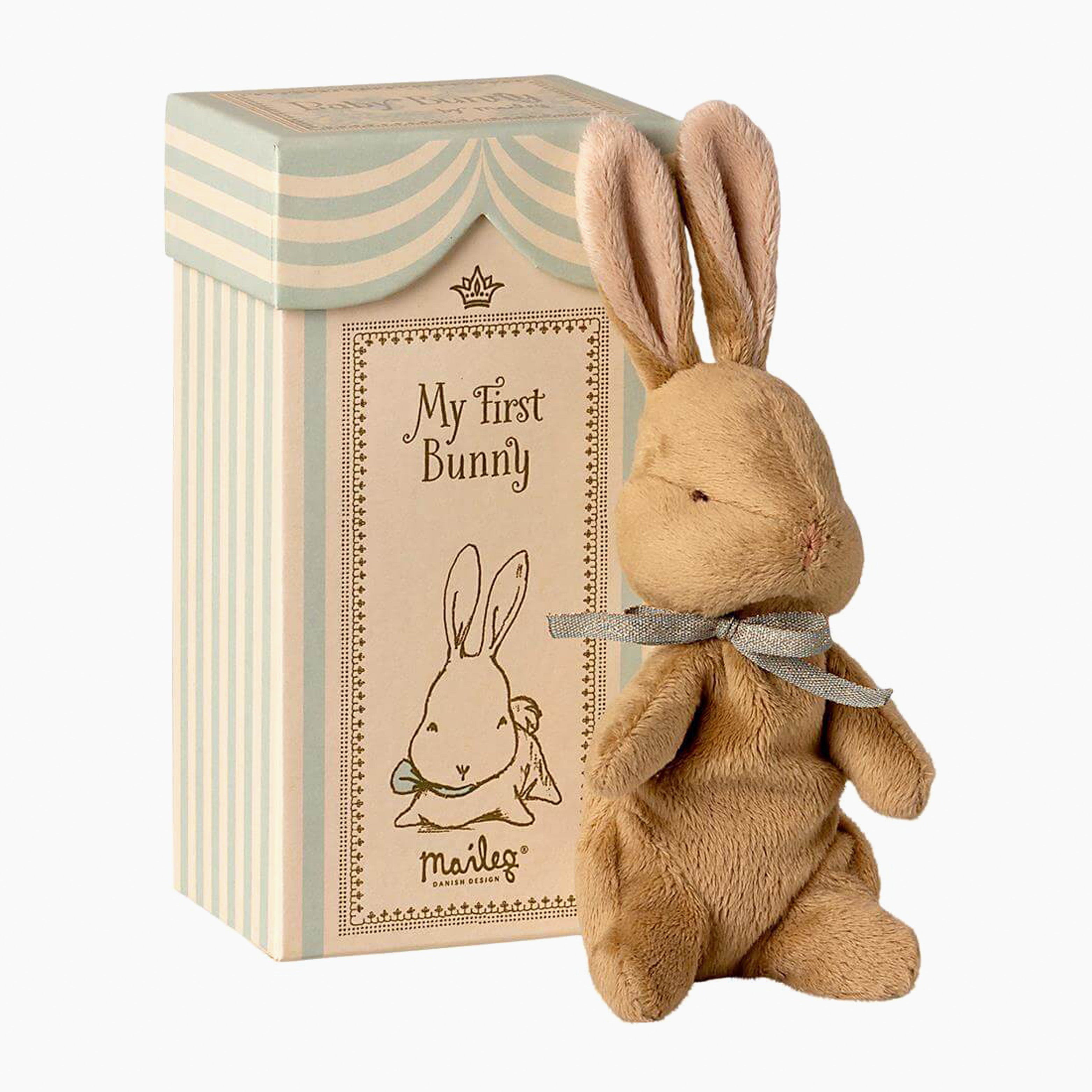 An image of Maileg Baby Toy - Soft Toy - Maileg My First Bunny In Box | Small Smart UK