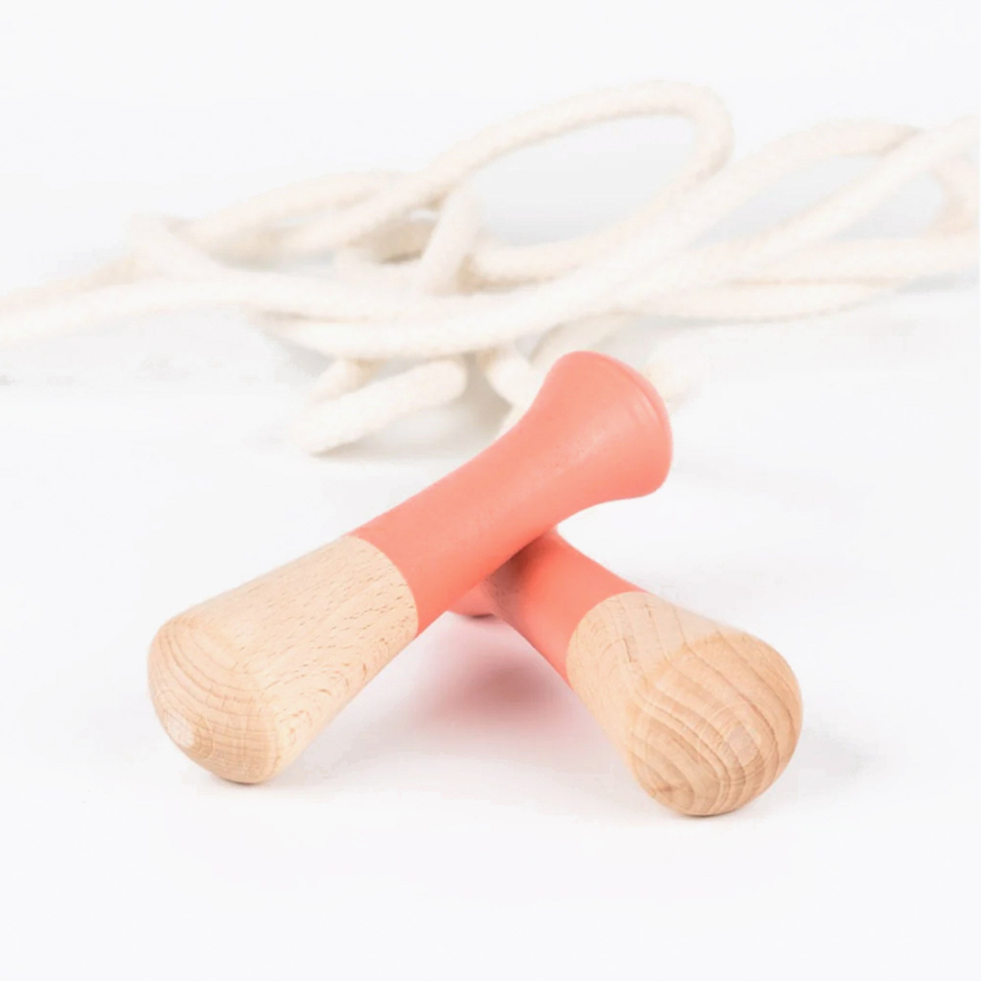 An image of Buy Me&Mine Wooden Skipping Jump Rope at Small Smart UK Coral