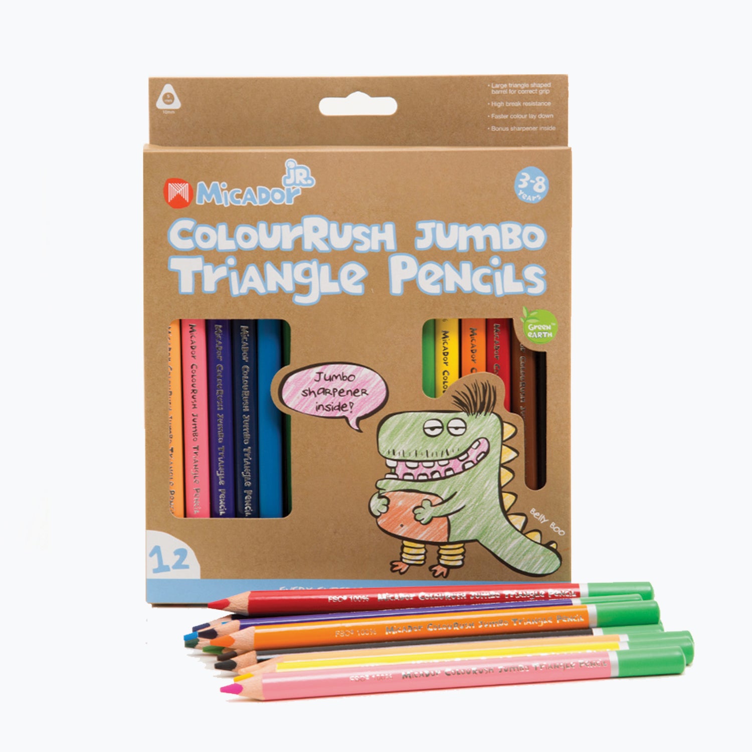 An image of Kids Colouring Pencils - ColourRush Jumbo Triangle Pencil Set | Micador