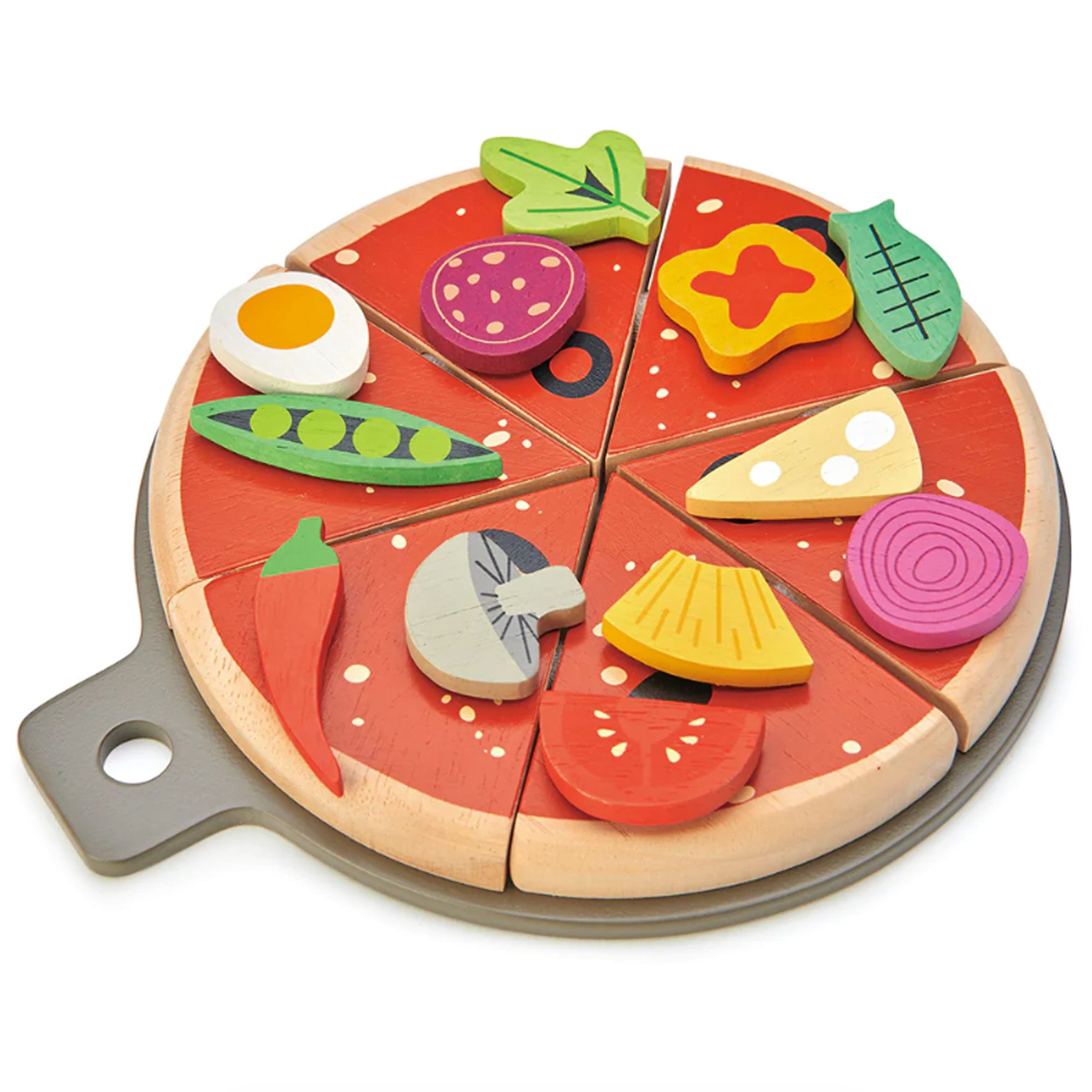 An image of Wooden Toys - Tender Leaf Wooden Pizza | Small Smart UK