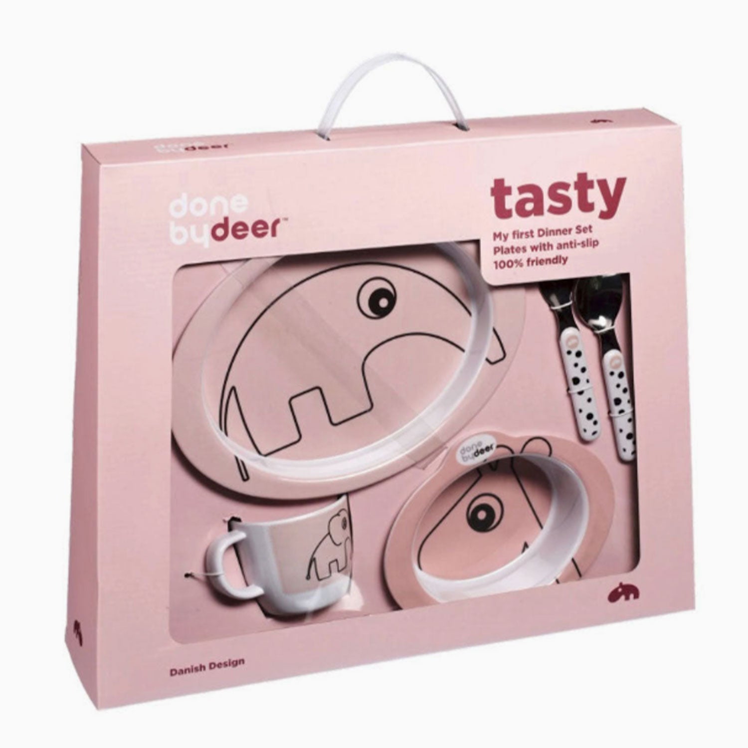 An image of Done By Deer Done by Deer My First Dinner Set - Powder Pink Kids Dinner Set - Me...