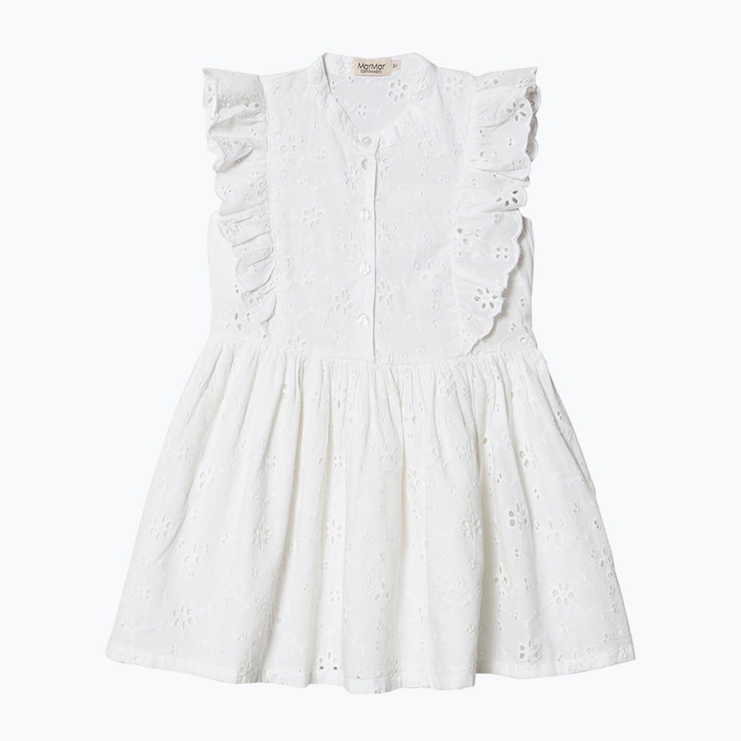 An image of Girls Dress - Dress - Deidra Dress - White | MarMar Copenhagen 3Y/98CM