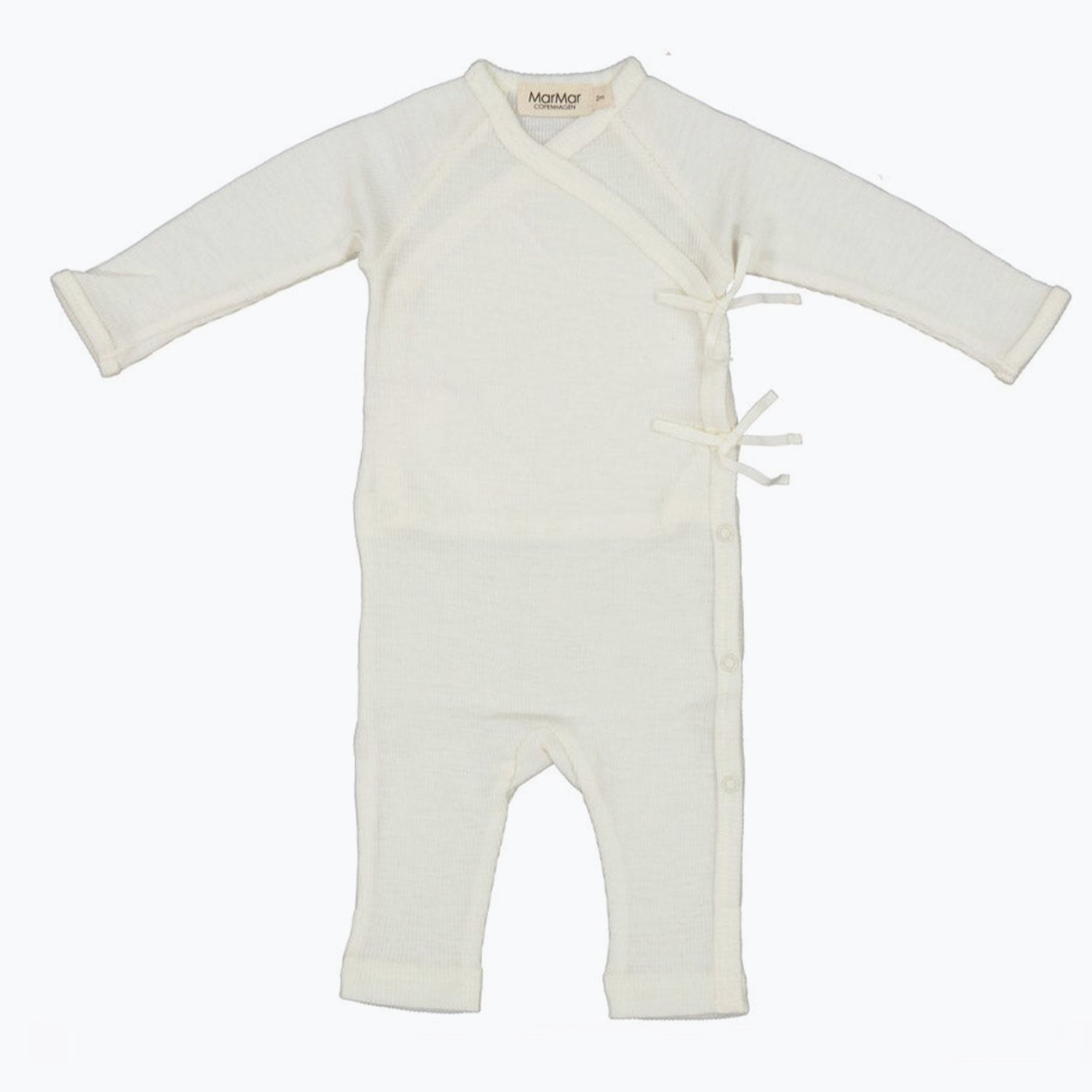 An image of Baby Bodysuit - Long Sleeve Wool Bodysuit | MarMar Copenhagen Natural / 0M/50CM