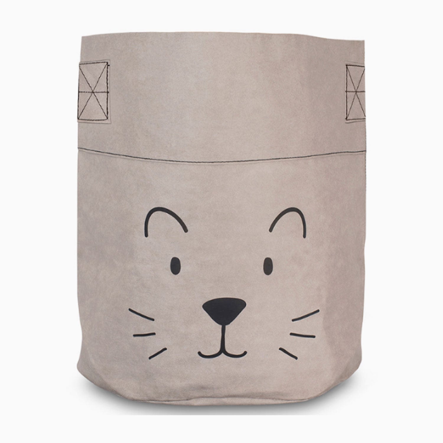 An image of Kids Storage Bag - XL Paper Basket Little Lion Grey | Jollein