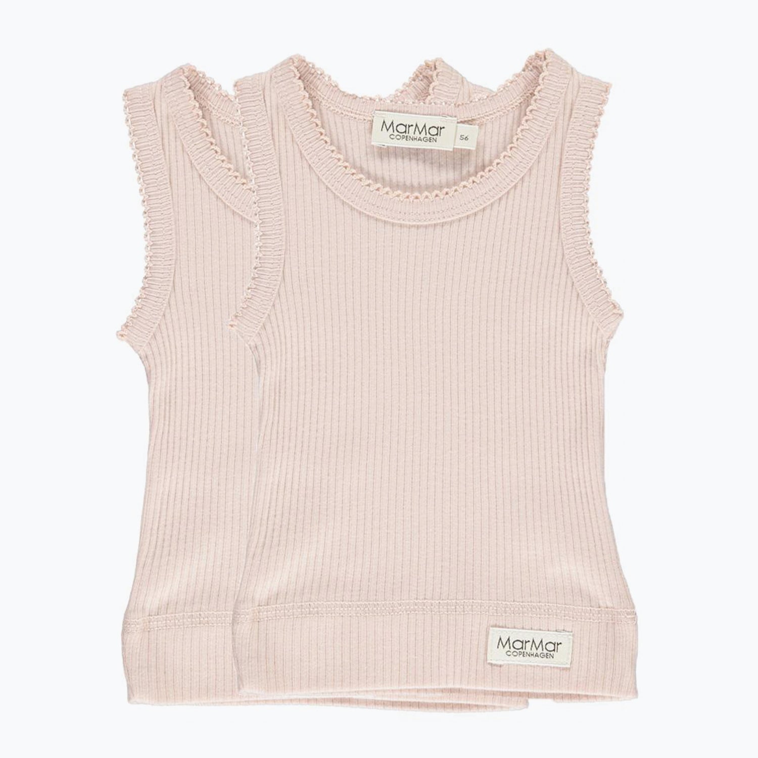 An image of Baby Vest - Kids Sleeveless Top | MarMar Copenhagen Rose / 1Y/80CM