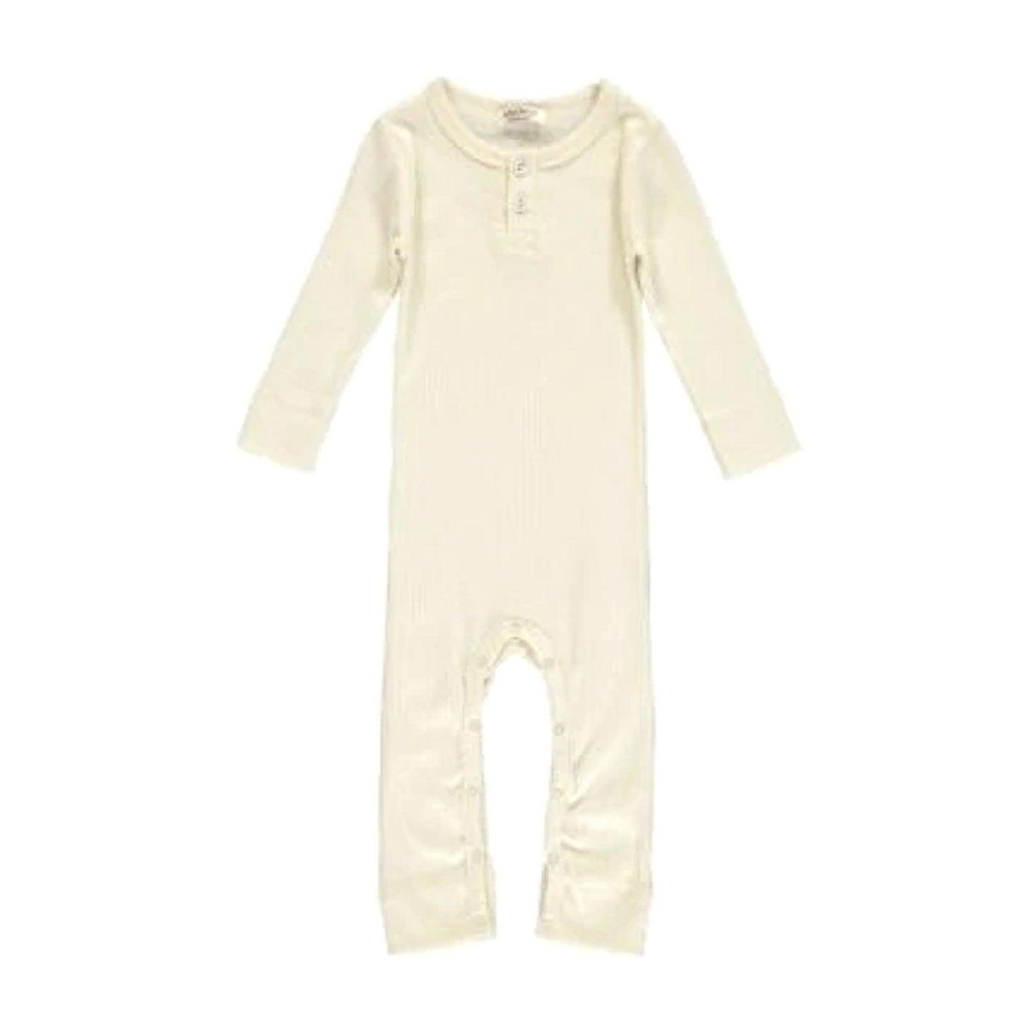 An image of Baby Jumpsuit - All in One Bodysuit | MarMar Copenhagen Off White / 1Y/80cm