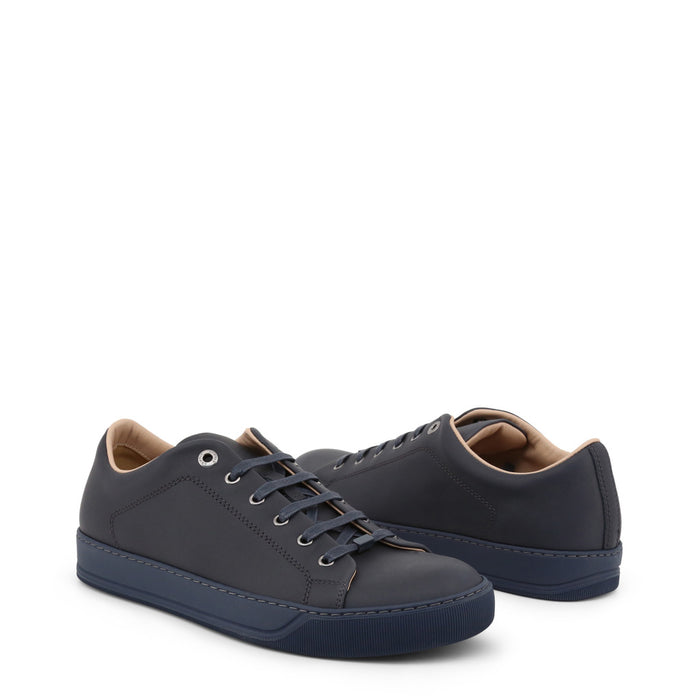 navy leather trainers