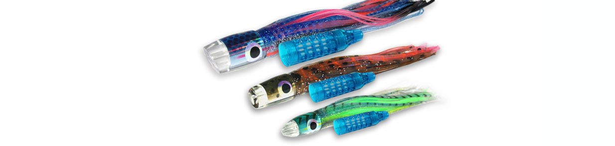 Scent Blazer big game fishing skirted trolling lures.