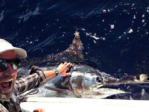 Fisher Andrew Cain with Big Bue Marlin.