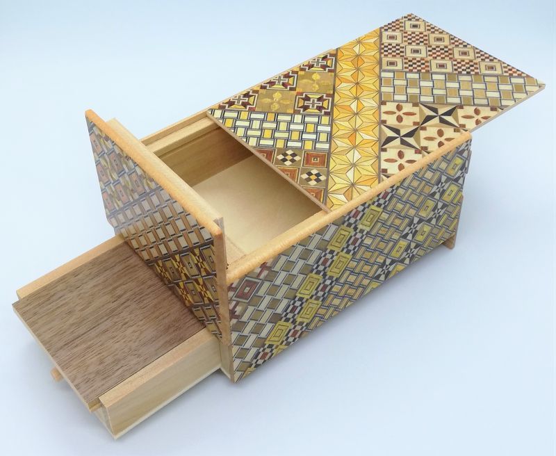 Yosegi 10 Steps Traditional Japanese Secret Drawer Box