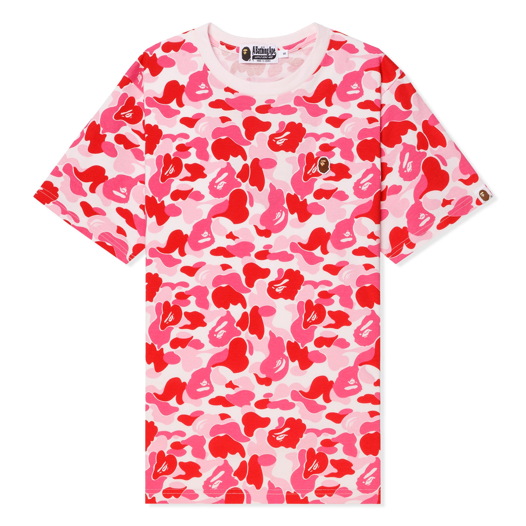 A Bathing Ape Womens One Point ABC Camo Trim Tee (Pink)