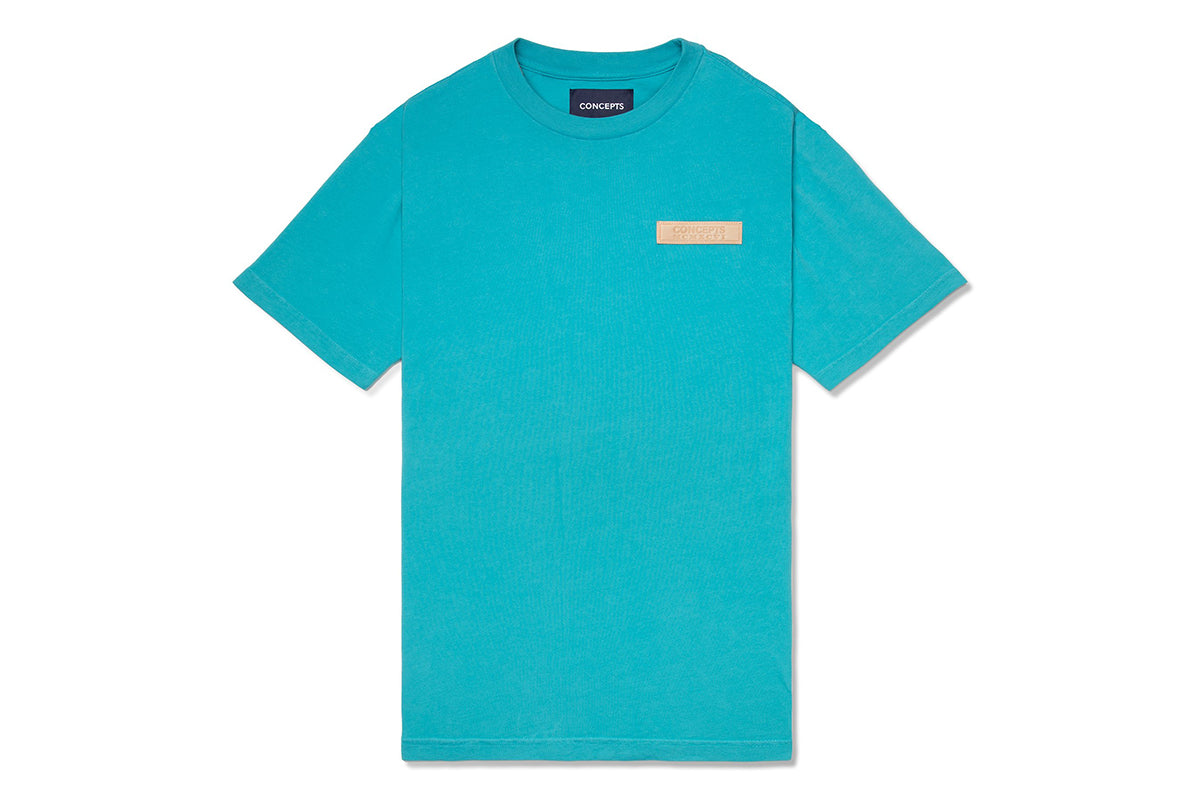 Concepts Leather Patch Tee (Aqua) – CNCPTS