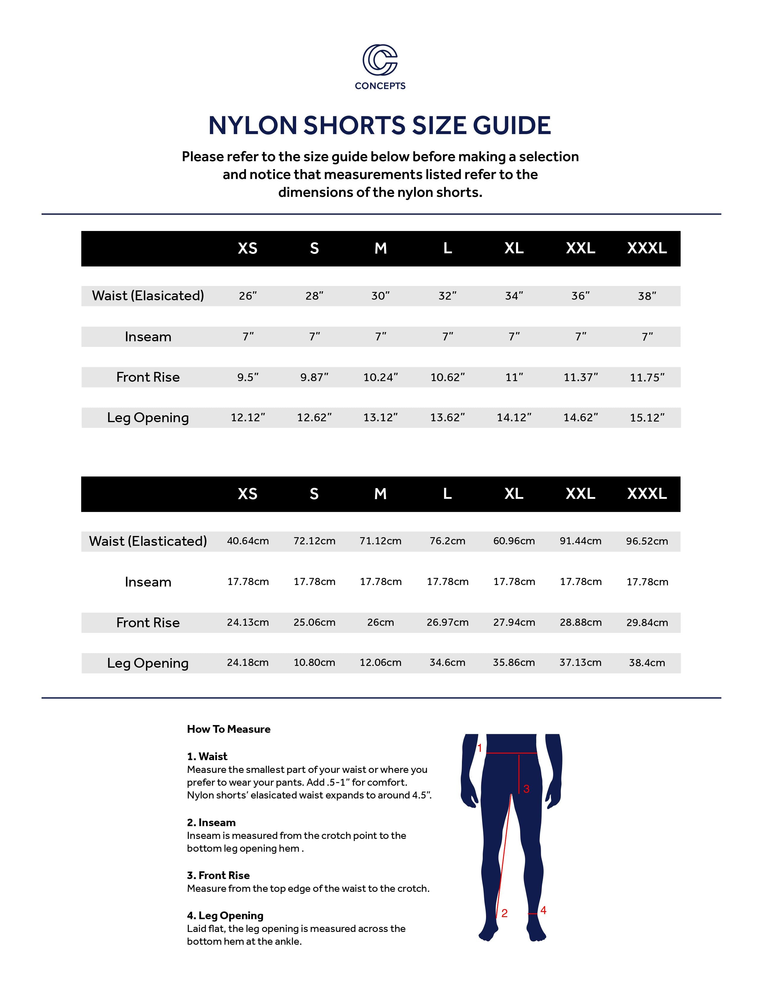 Size guides for women, men, and unisex