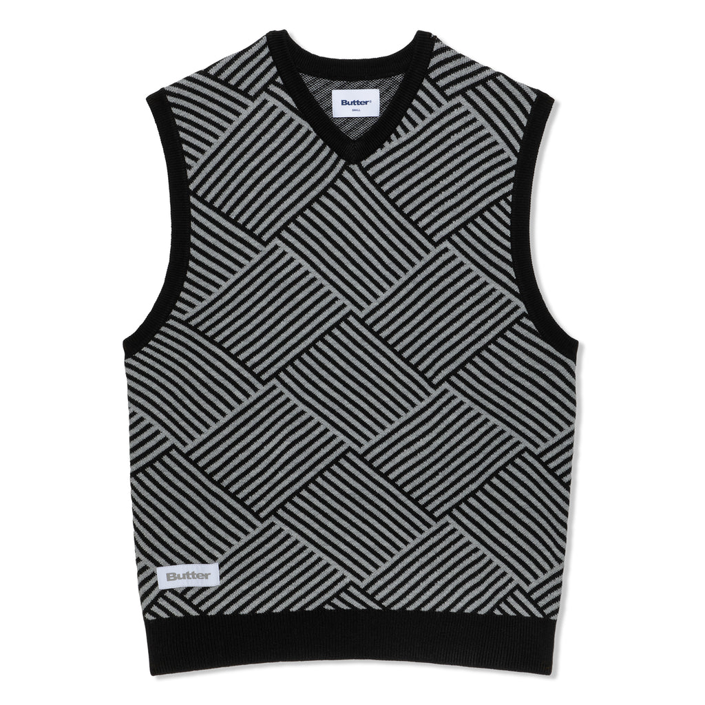 Butter Goods Parquet Knit Vest (Black/Grey) | Concepts