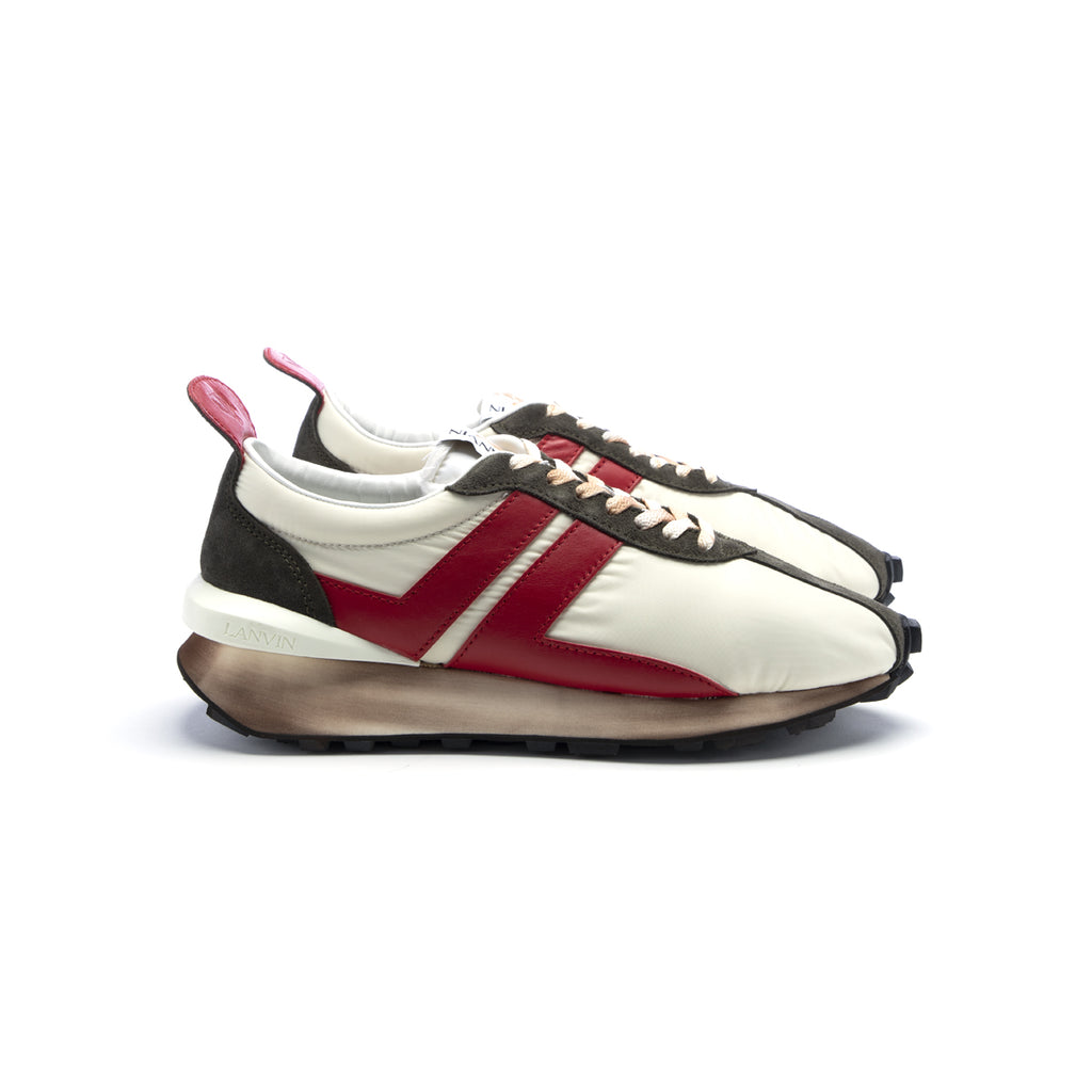 ConceptsIntl | Lanvin Nylon Bumper Sneaker (Off White/Red)