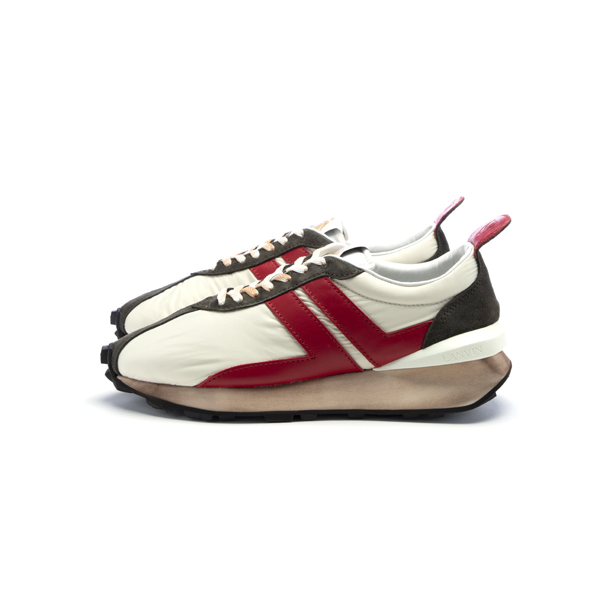 ConceptsIntl | Lanvin Nylon Bumper Sneaker (Off White/Red)