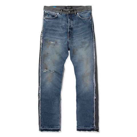 Purple Brand Contrast Stitch Jean Deep Blue