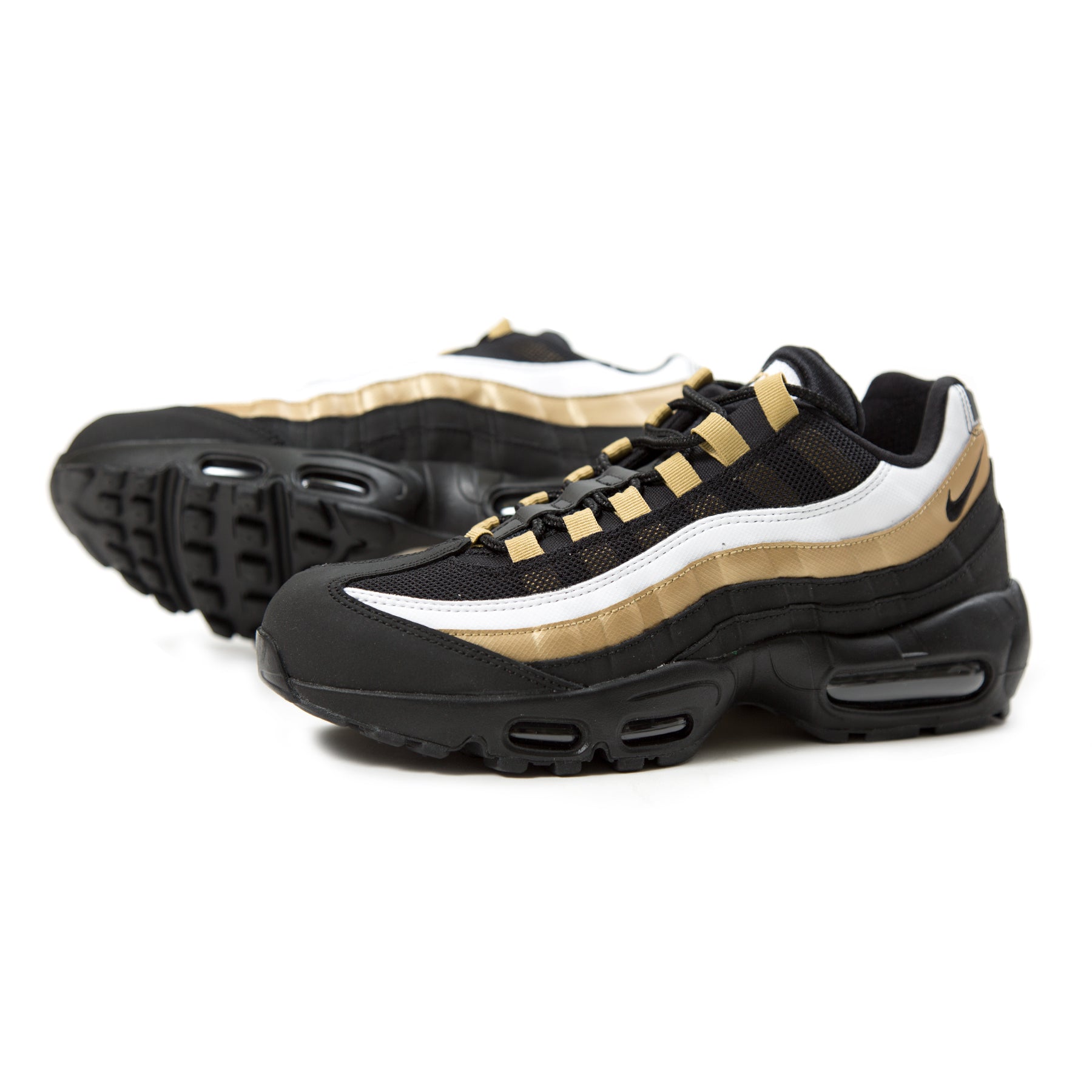 nike air max 95 black white and gold