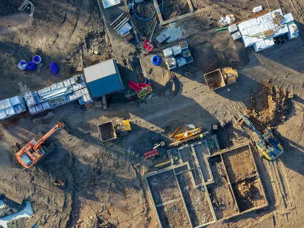 Aerial view of jobsite